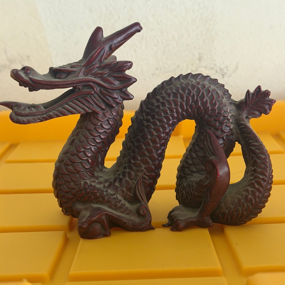 Elegant Brown Dragon Figurine